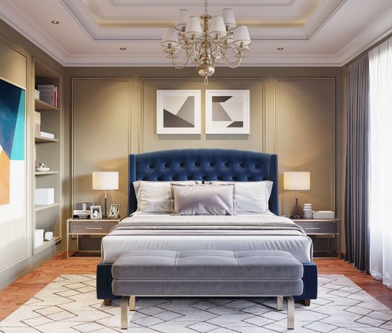 sypialnia w stylu artdeco